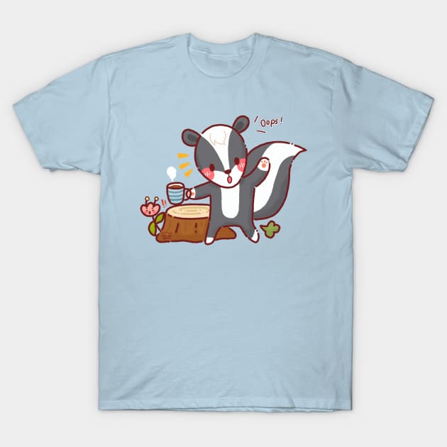 Cute Farting Skunk T-Shirt by Nas.ArtSpace